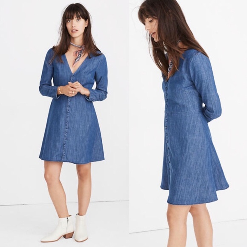 Madewell denim button dress